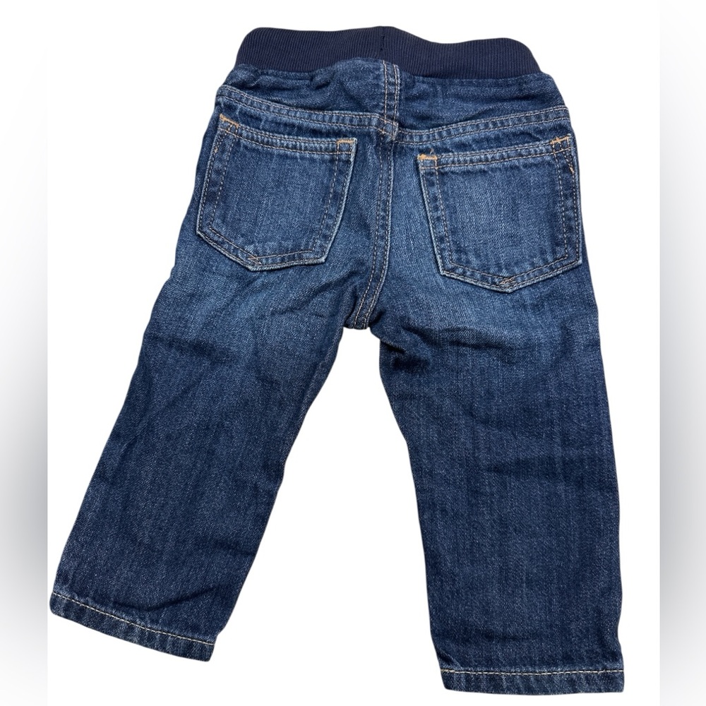 Gap Dark-wash Five Pocket Denim Elastic Pull-on Jeans 12-18 Months EUC - Picture 2 of 5